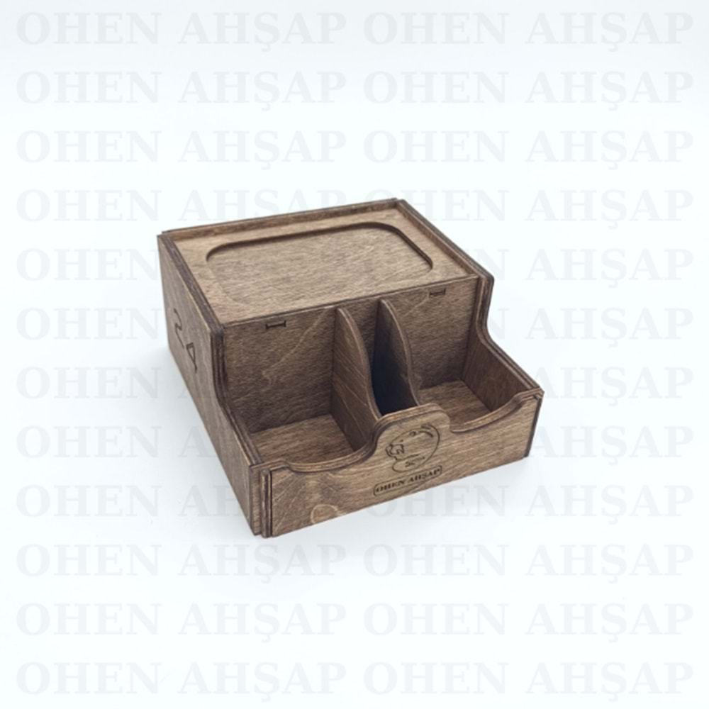 AHŞAP DİSPENSER PEÇETELİKLİ 3 BÖLMELİ MENAJ TAKIMI
