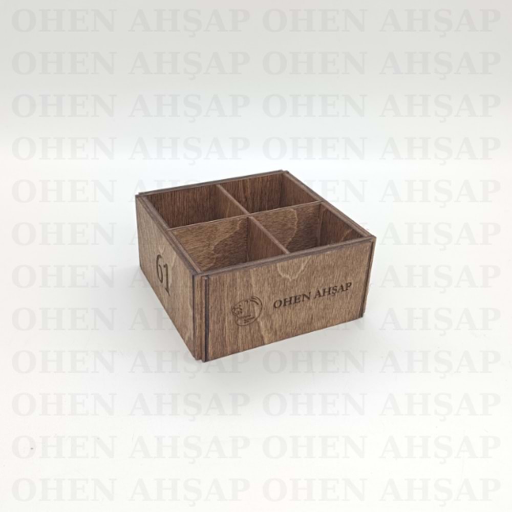 AHŞAP 4 BÖLMELİ BAHARATLIK SOSLUK YAĞDANLIK MODEL 1
