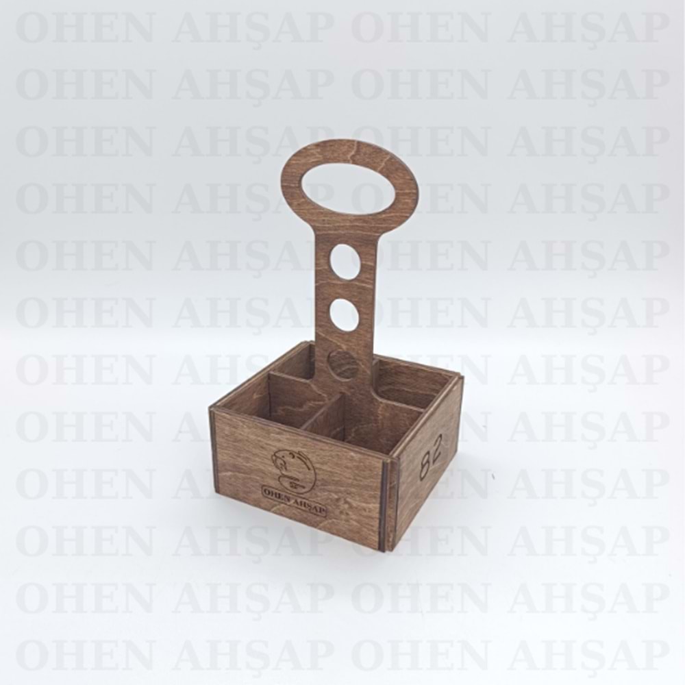AHŞAP 4 BÖLMELİ BAHARATLIK SOSLUK YAĞDANLIK MODEL 2