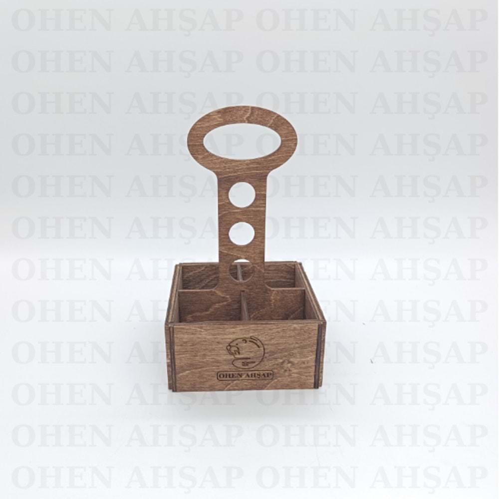 AHŞAP 4 BÖLMELİ BAHARATLIK SOSLUK YAĞDANLIK MODEL 2