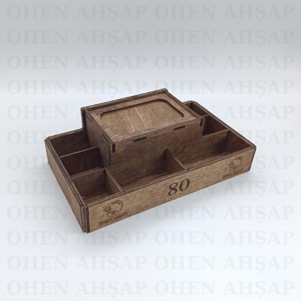 AHŞAP DİSPENSER PEÇETELİKLİ 7 BÖLMELİ MENAJ TAKIMI MODEL 1
