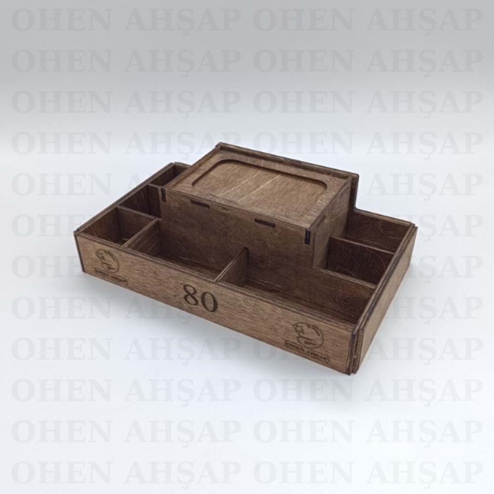 AHŞAP DİSPENSER PEÇETELİKLİ 7 BÖLMELİ MENAJ TAKIMI MODEL 1