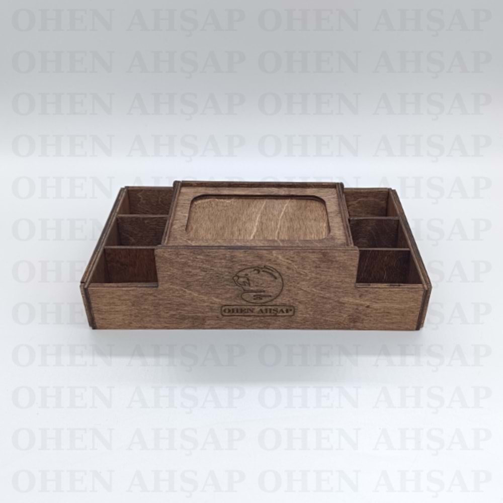 AHŞAP DİSPENSER PEÇETELİKLİ 7 BÖLMELİ MENAJ TAKIMI MODEL 1