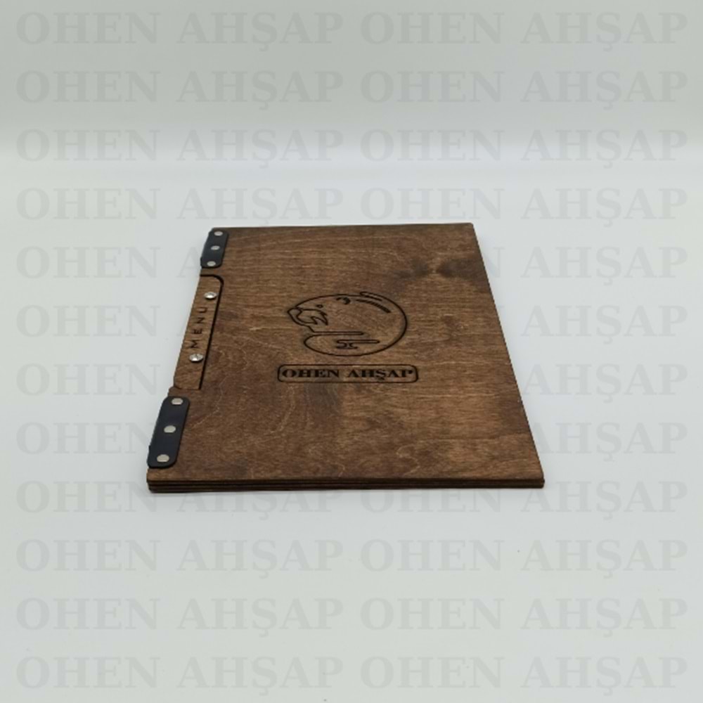 AHŞAP DERİ MENTEŞELİ MENÜ KABI MODELİ 1 A4 EBATLI