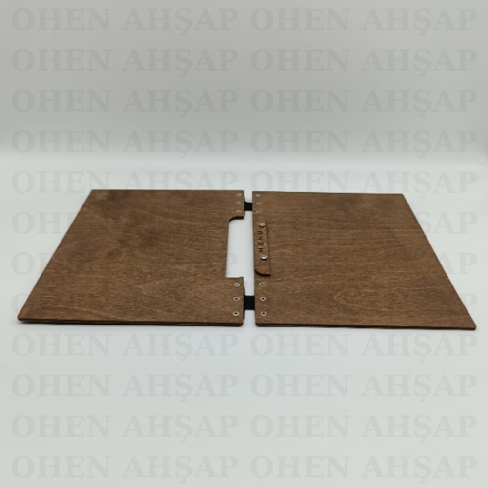 AHŞAP DERİ MENTEŞELİ MENÜ KABI MODELİ 1 A4 EBATLI