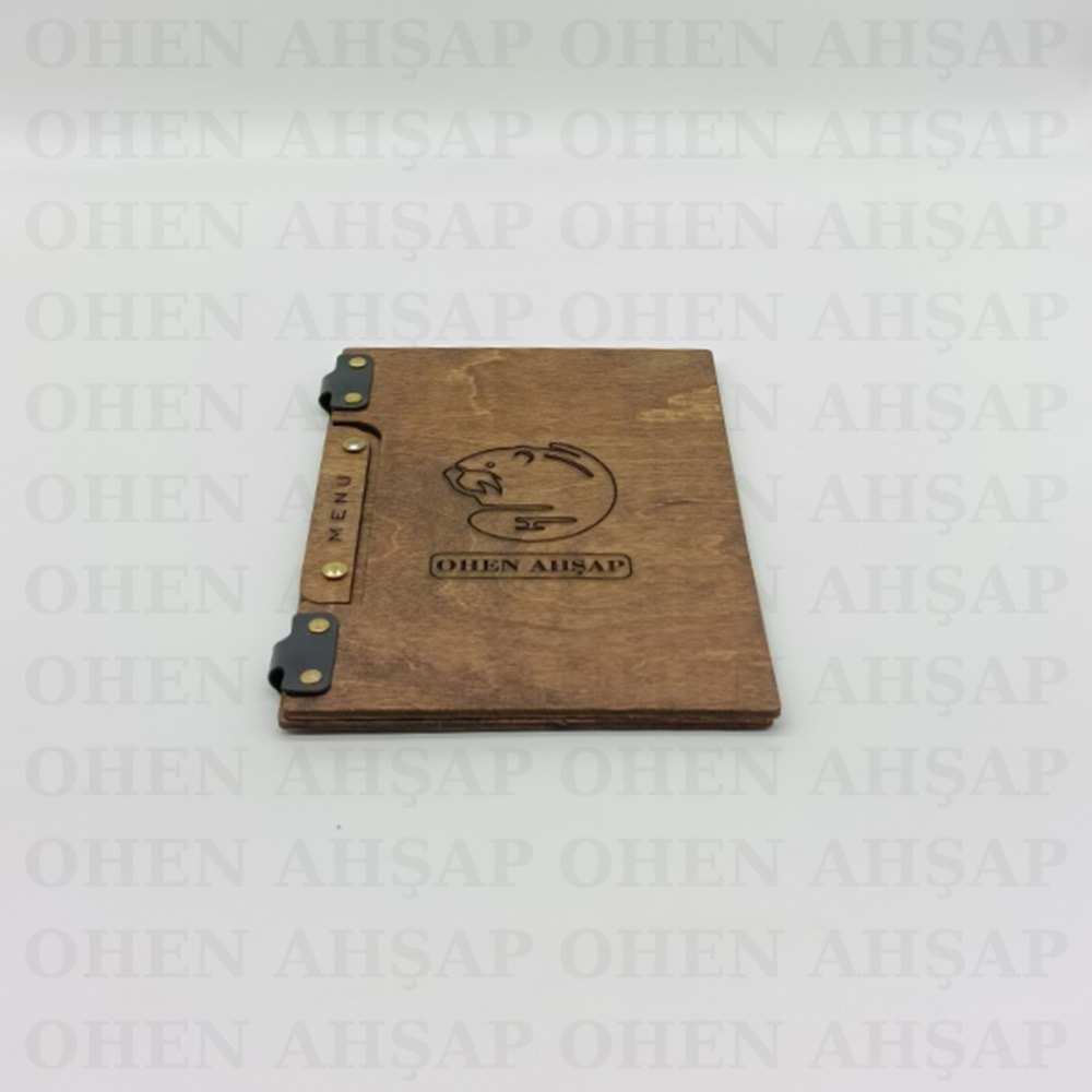 AHŞAP DERİ MENTEŞELİ MENÜ KABI MODELİ 1 A5 EBATLI
