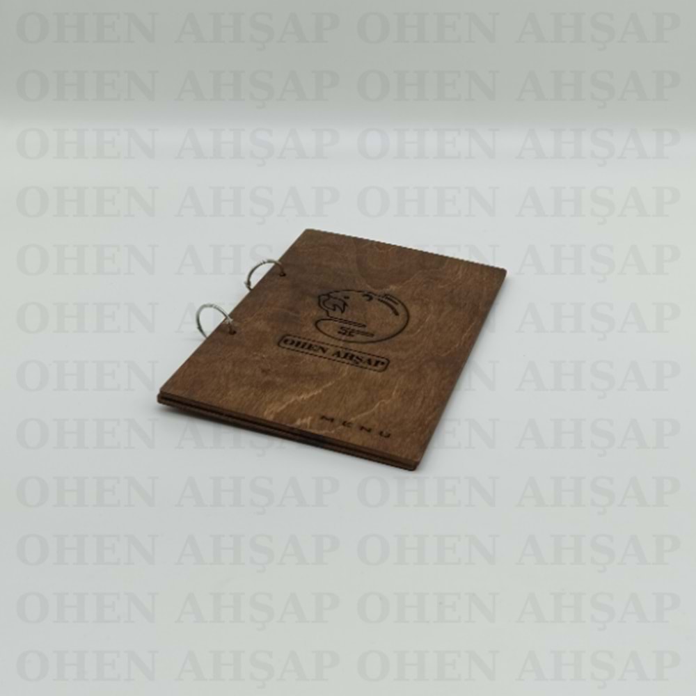 AHŞAP METAL HALKALI MENÜ KABI MODELİ 1 A5 EBATLI
