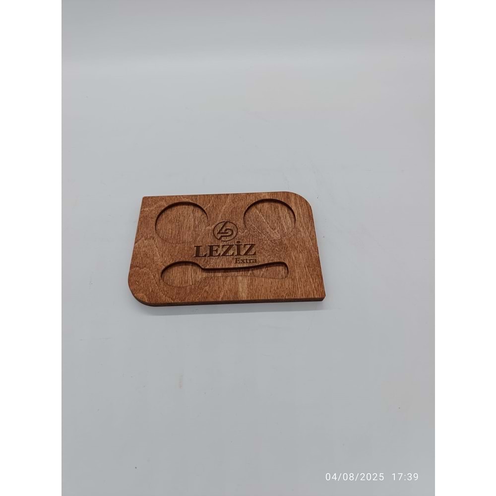 AHŞAP ÇAY KAHVE SUNUMLUK SETİ - MASA NUMARASI - QR MENÜ REFERANS 22