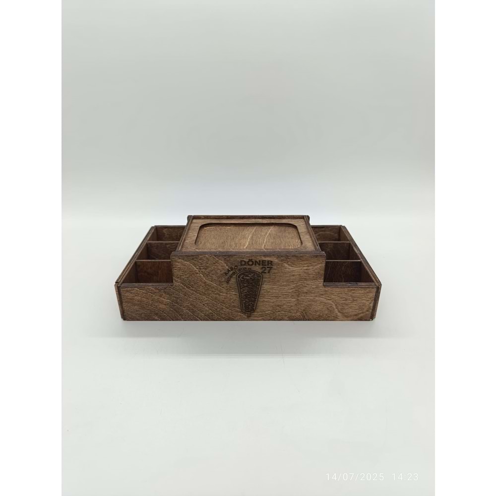 AHŞAP DİSPENSER PEÇETELİKLİ 7 BÖLMELİ MENAJ TAKIMI REFERANS 9