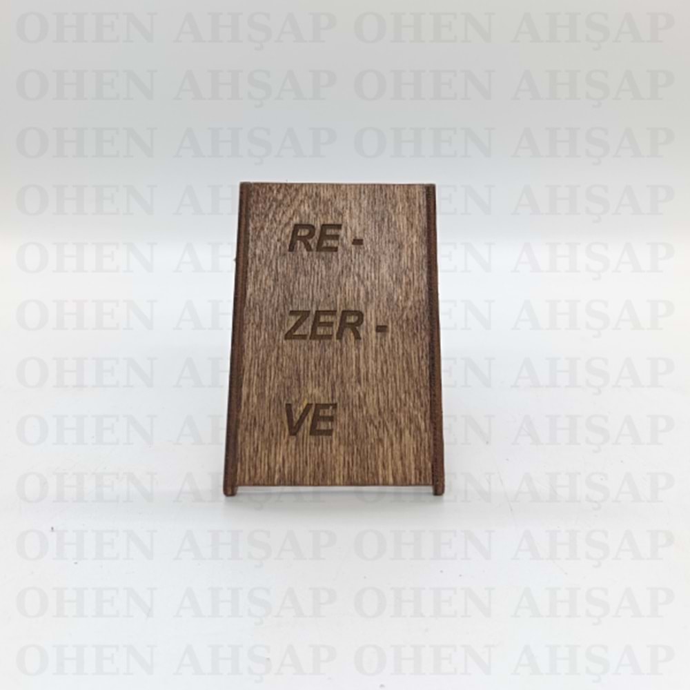 AHŞAP MASAÜSTÜ REZERVE VİP YAZI MODELİ 2
