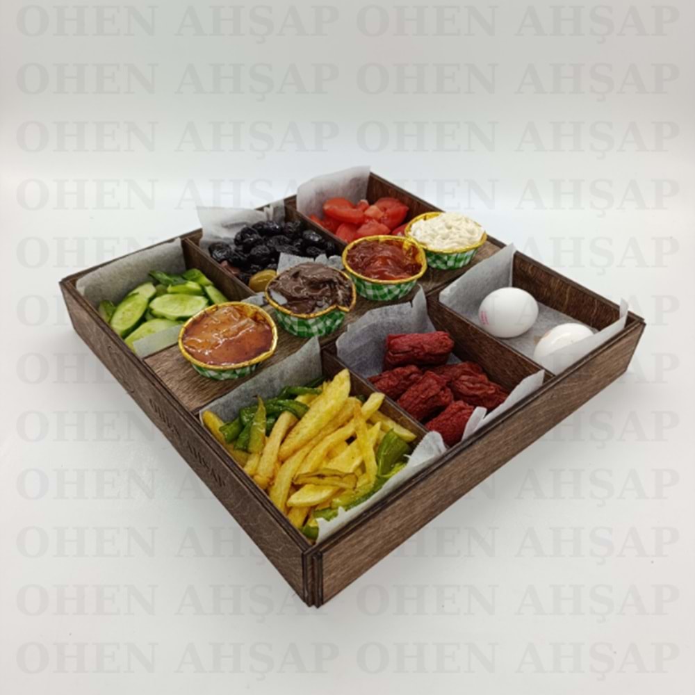 AHŞAP TATLI KASASI VE KAHVALTI SUNUM KUTUSU MODEL 3