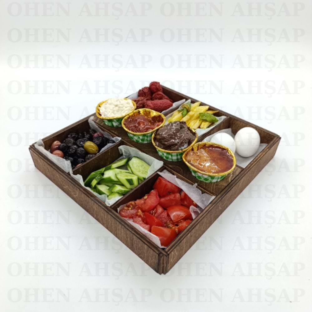 AHŞAP TATLI KASASI VE KAHVALTI SUNUM KUTUSU MODEL 4