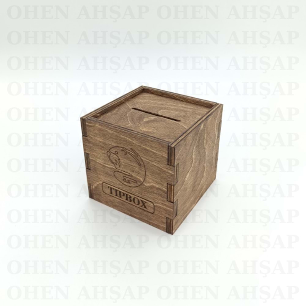 AHŞAP KARE TIPBOX BAHŞİŞ KUTUSU MODEL 1