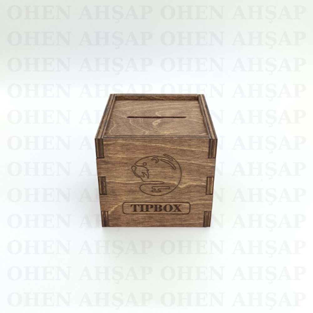 AHŞAP KARE TIPBOX BAHŞİŞ KUTUSU MODEL 1