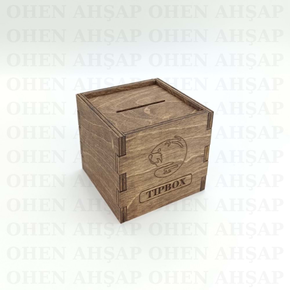 AHŞAP KARE TIPBOX BAHŞİŞ KUTUSU MODEL 1