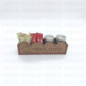 AHŞAP 4 BÖLMELİ BAHARATLI SOSLUK YAĞDANLIK MENAJ TAKIMI MODEL 3