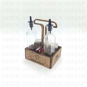 AHŞAP 6 BÖLMELİ KULPLU BAHARATLIK SOSLUK YAĞDANLIK MODEL 1