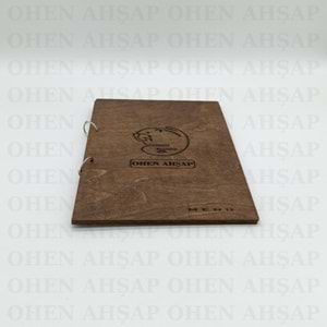 AHŞAP METAL HALKALI MENÜ KABI MODELİ 1 A4 EBATLI