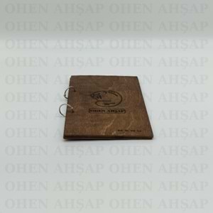 AHŞAP METAL HALKALI MENÜ KABI MODELİ 1 A5 EBATLI