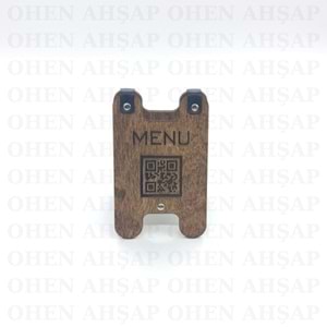 AHŞAP DERİ MENTEŞELİ QR MENÜ MODELİ 1