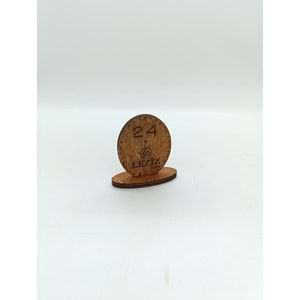 AHŞAP ÇAY KAHVE SUNUMLUK SETİ - MASA NUMARASI - QR MENÜ REFERANS 22