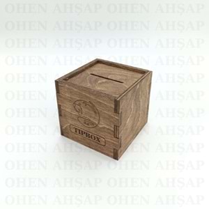 AHŞAP KARE TIPBOX BAHŞİŞ KUTUSU MODEL 1