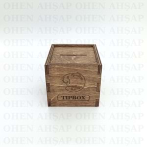 AHŞAP KARE TIPBOX BAHŞİŞ KUTUSU MODEL 1