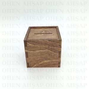 AHŞAP KARE TIPBOX BAHŞİŞ KUTUSU MODEL 1