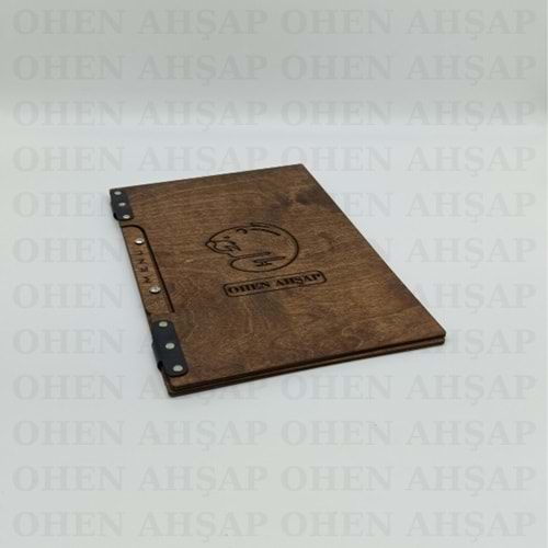 AHŞAP DERİ MENTEŞELİ MENÜ KABI MODELİ 1 A4 EBATLI