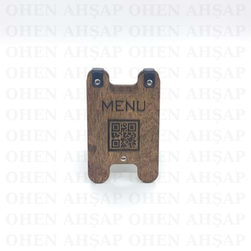 AHŞAP DERİ MENTEŞELİ QR MENÜ MODELİ 1