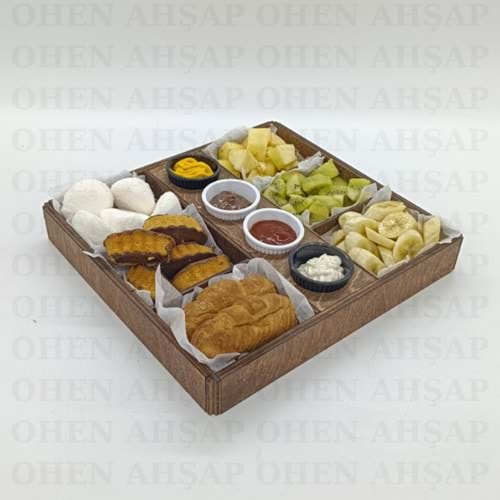 AHŞAP TATLI KASASI VE KAHVALTI SUNUM KUTUSU MODEL 4