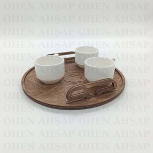 AHŞAP ÇAY KAHVE SUNUM TEPSİSİ MODEL 2